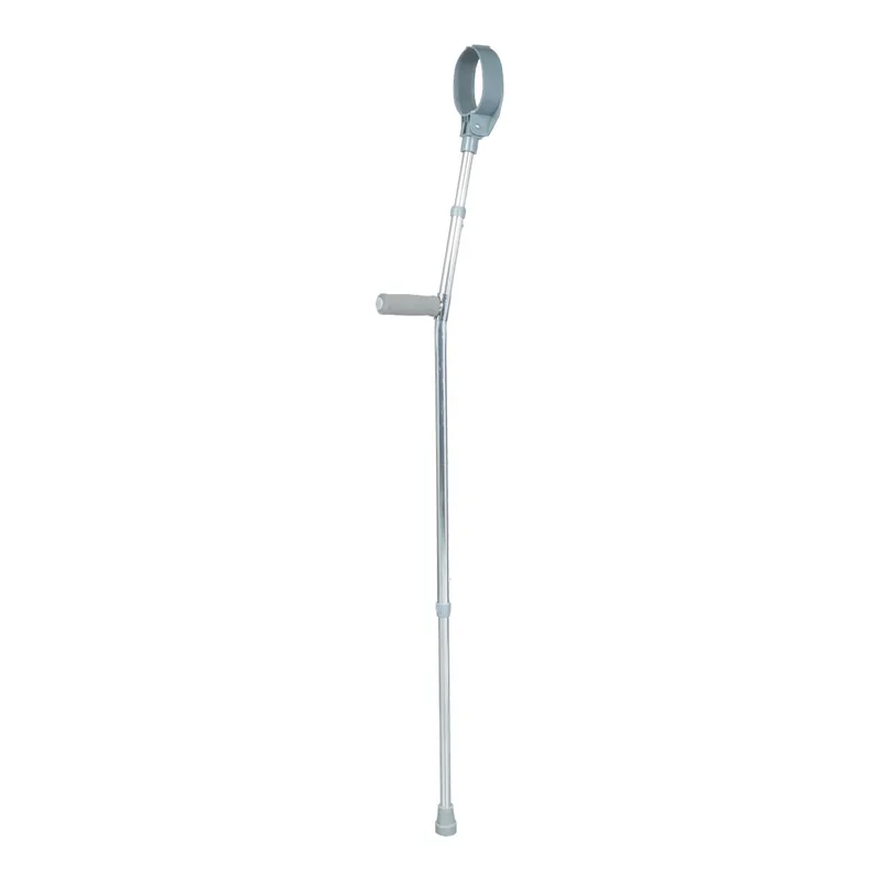 Cârjă cu sprijin pe antebraț: manșetă închisă și mâner ergonomic