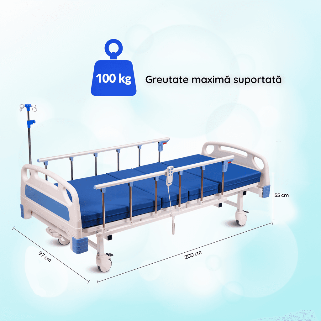 Pat medical electric cu 2 funcții — detaliu structură și mecanism electric